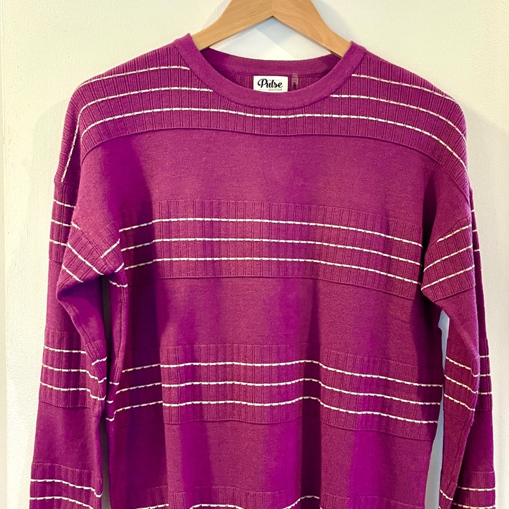 Pulse Purple Striped Women's Sweater NWOT XS